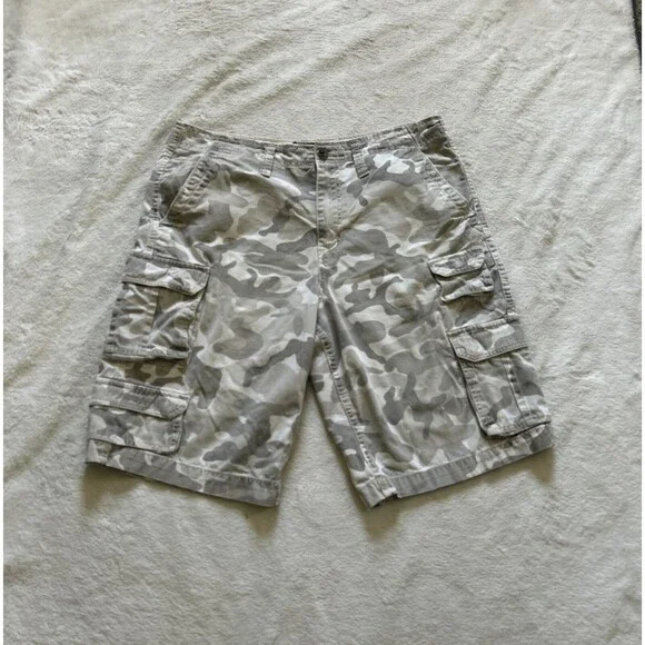 NOBO Shorts Y2k No Boundries Mens Size 36 Canvas Gray Biege